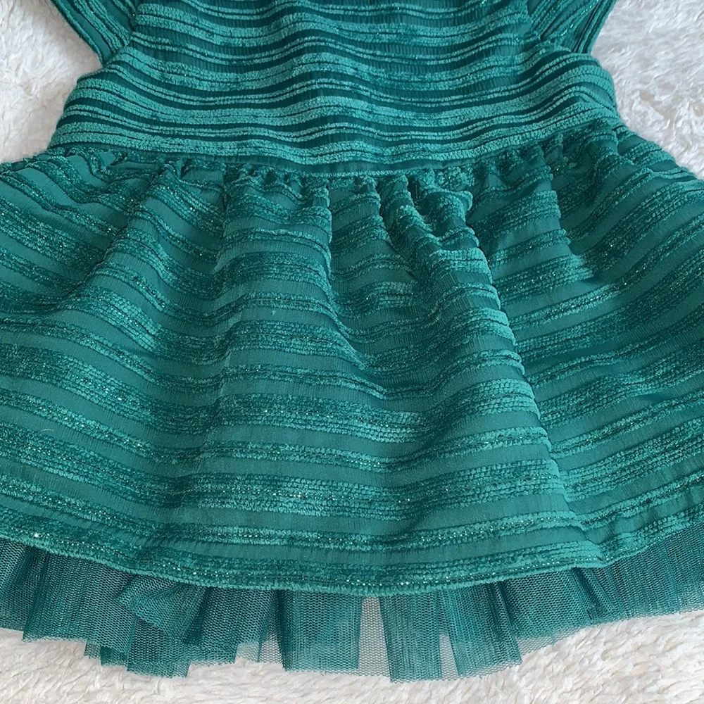 Cat & Jack Emerald Green Dress 6-9M EUC Short Sleeves